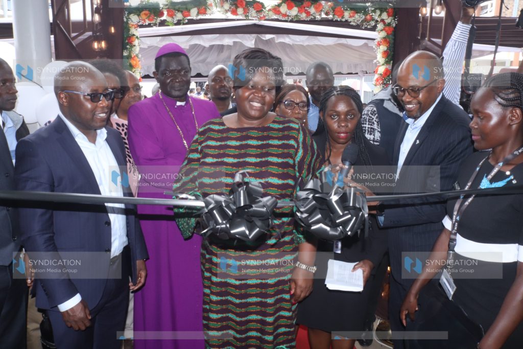 Homa Bay Governor Gladys Wanga is joined by top officials from NCBA bank