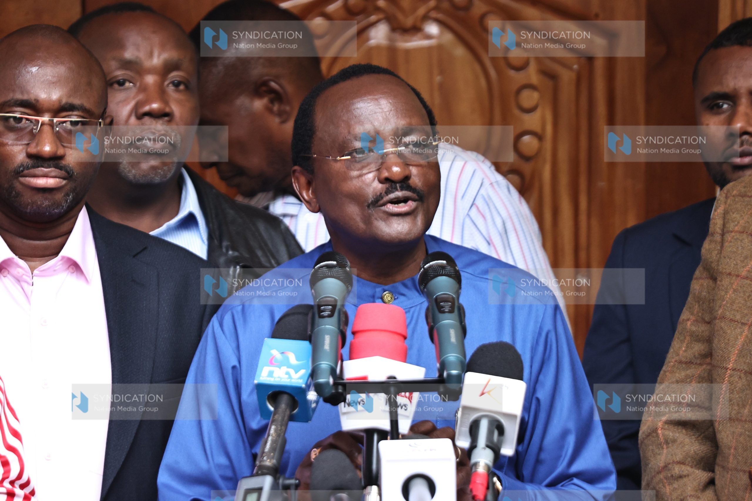 Wiper party leader Kalonzo Musyoka address journalists
