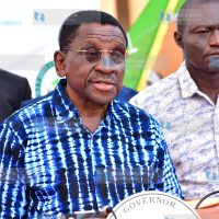 Siaya Governor James Orengo addressing press