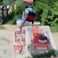 Campaign posters for various political candidates