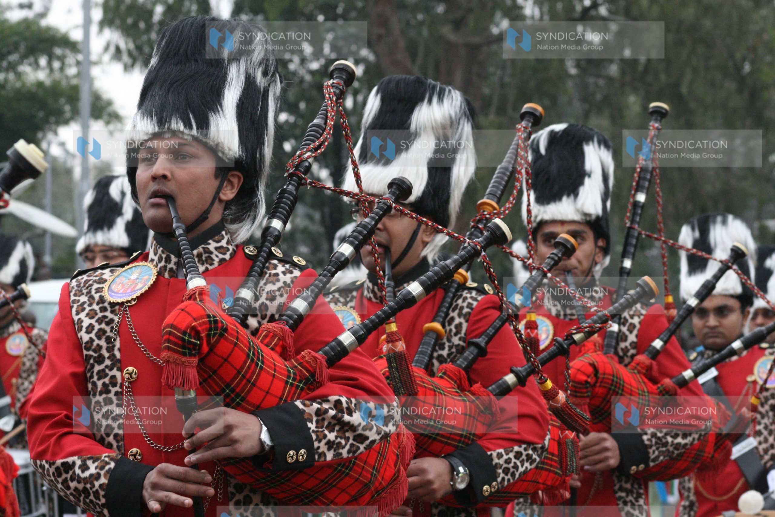 Singers sing during the promulgation of the new constitution ceremony
