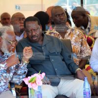 Raila Odinga during a rally at Kehancha Cereals Grounds