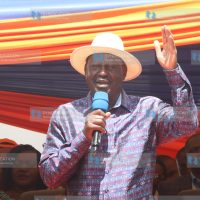 Raila Odinga speaks at Maranatha Faith Assembly grounds