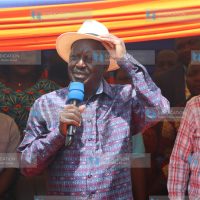 Raila Odinga speaks at Maranatha Faith Assembly grounds