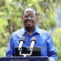 ODM leader Raila Odinga addressing Journalists