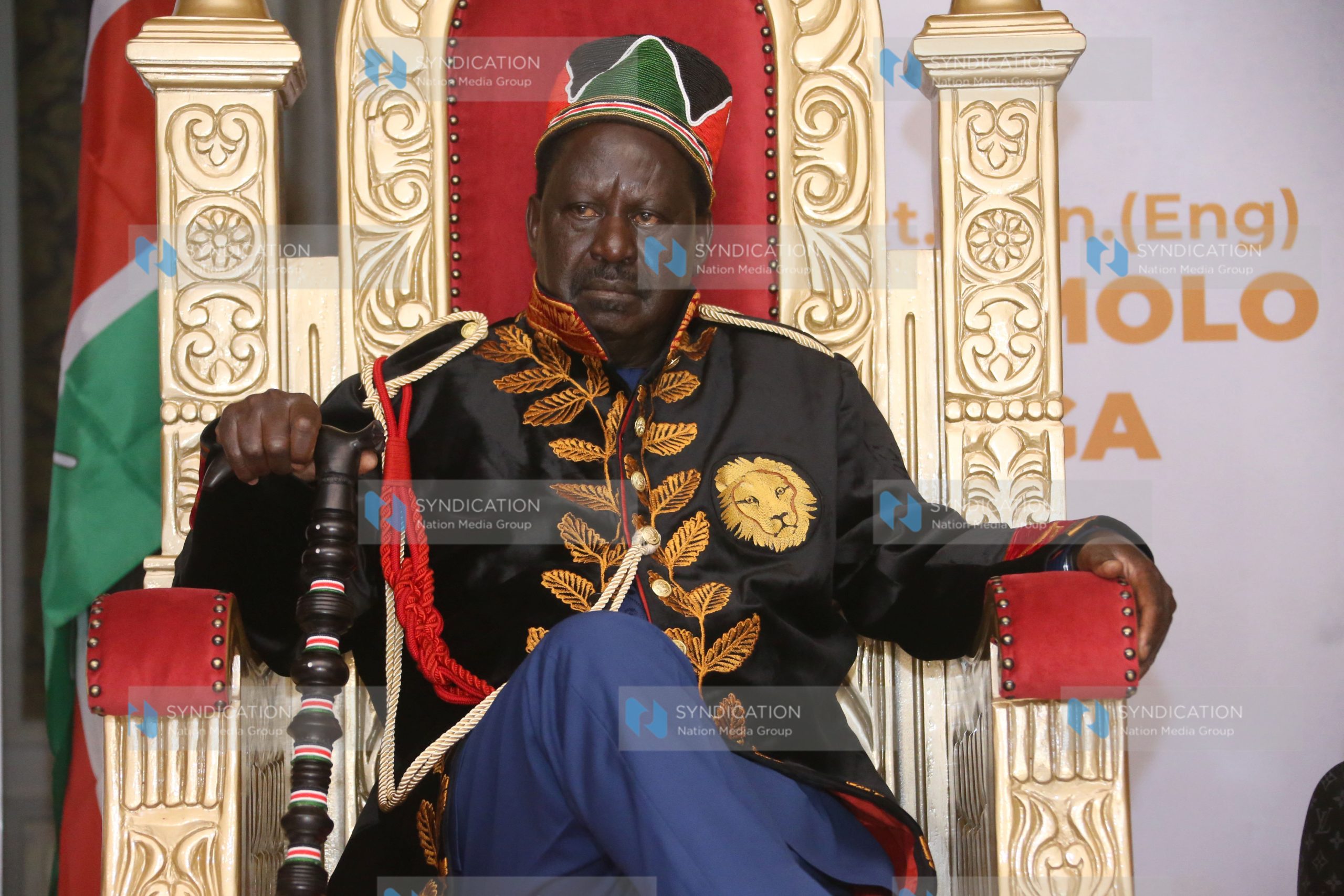 ODM Party Leader Raila Odinga during a celebration held in his honour