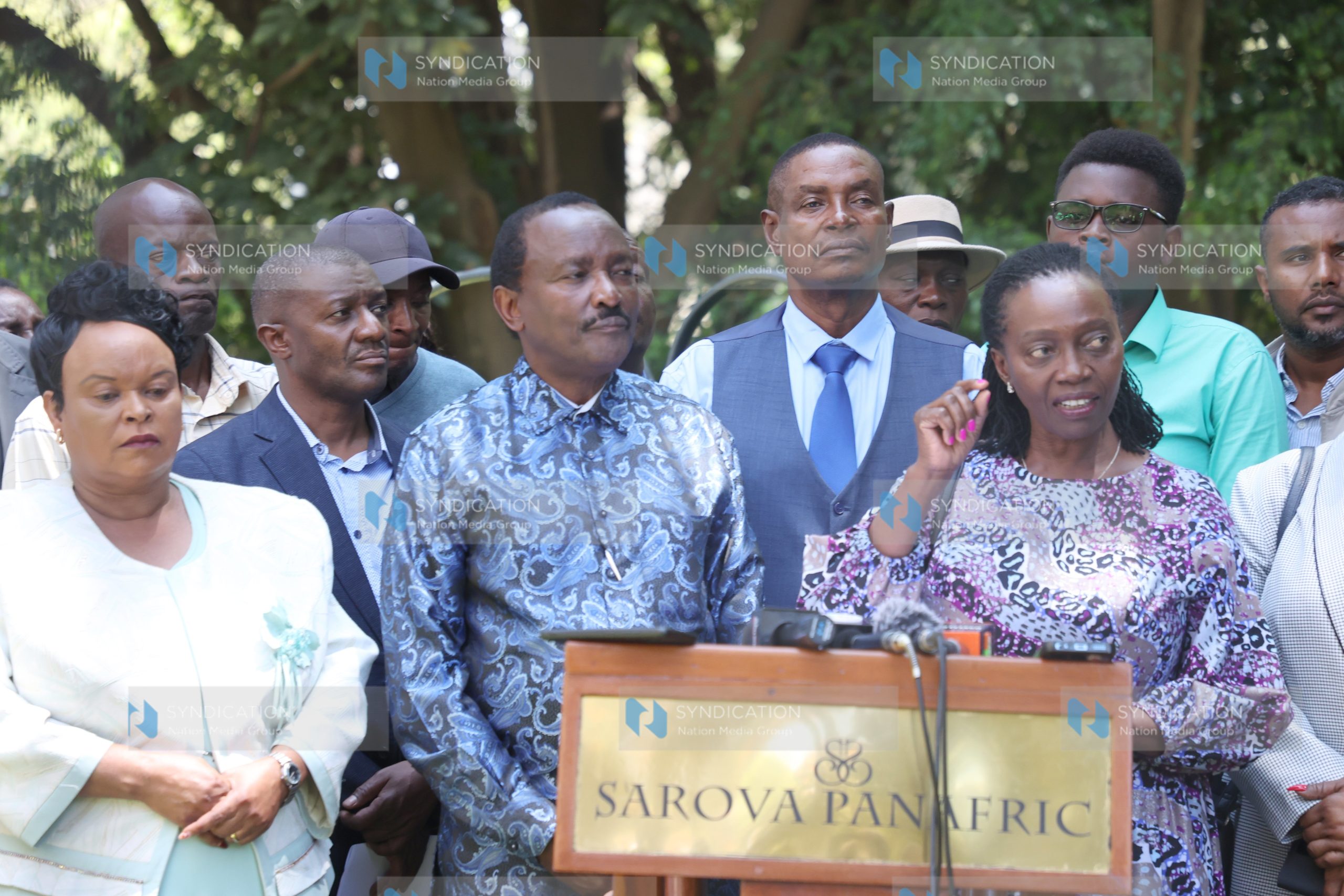 Kalonzo Musyoka with People’s Liberation Party leader Martha Karua