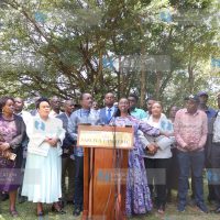 Kalonzo Musyoka with People's Liberation Party leader Martha Karua