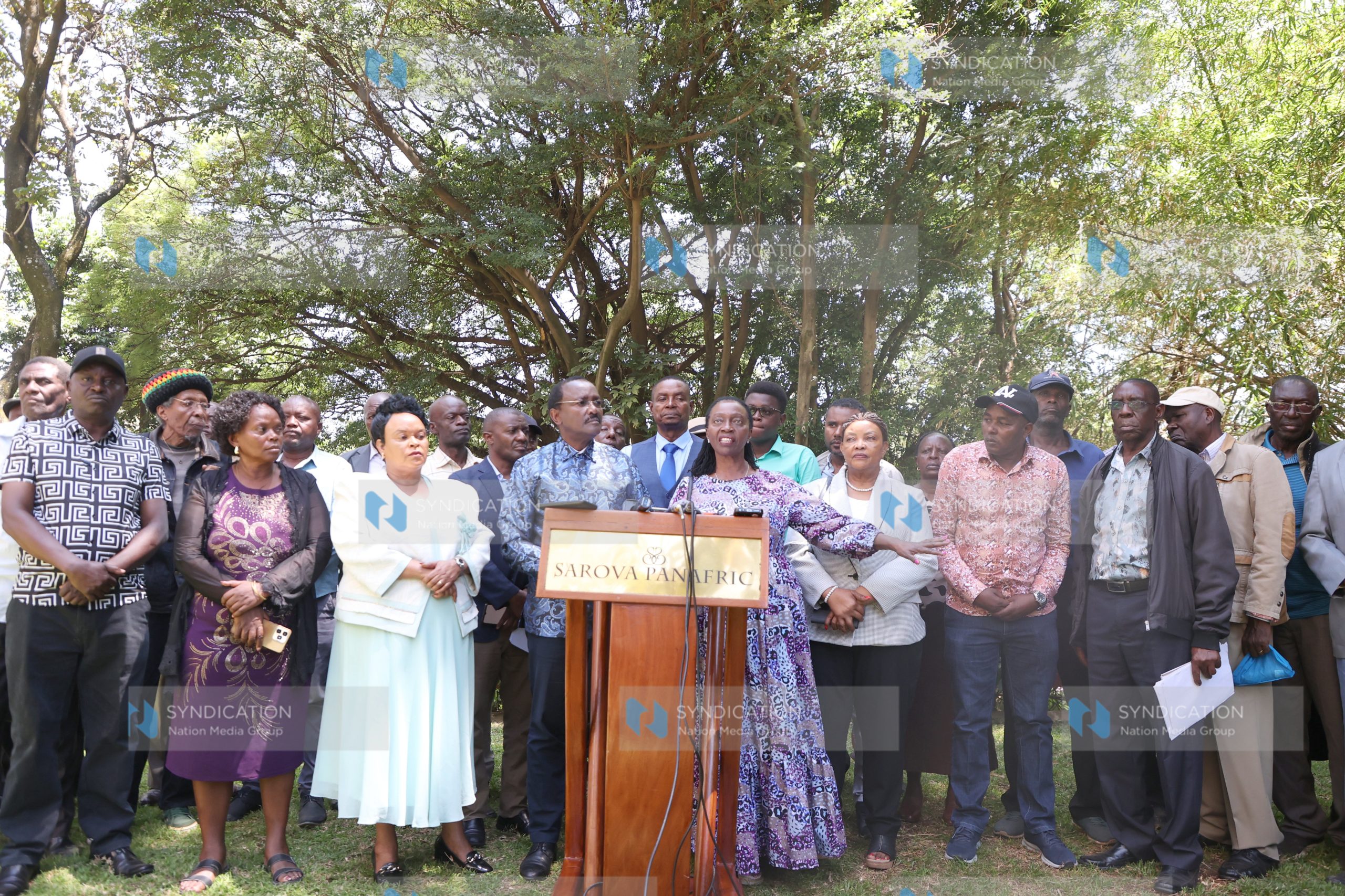 Kalonzo Musyoka with People’s Liberation Party leader Martha Karua