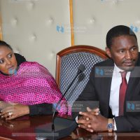 Foreign affairs CS Amina Mohamed with her Devolution Counterpart Mwangi Kiunjuri
