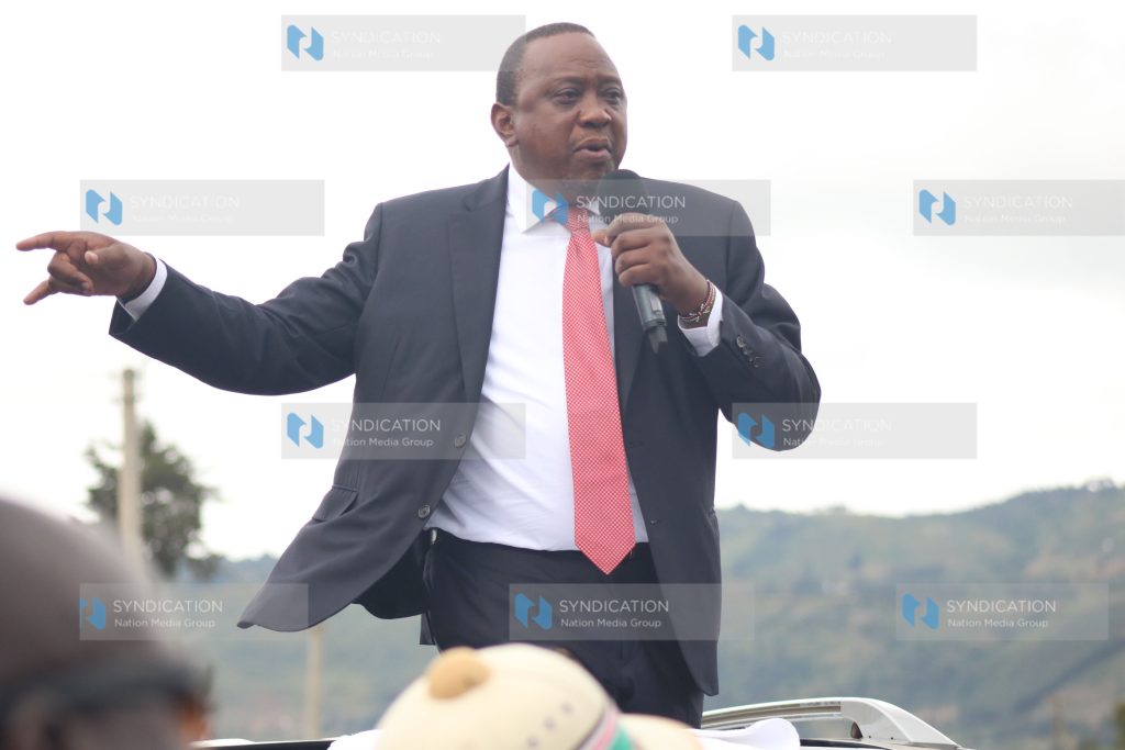 President Uhuru Kenyatta speaking to residents of Subukia