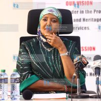 Outgoing CS Amina Mohamed during handover ceremony