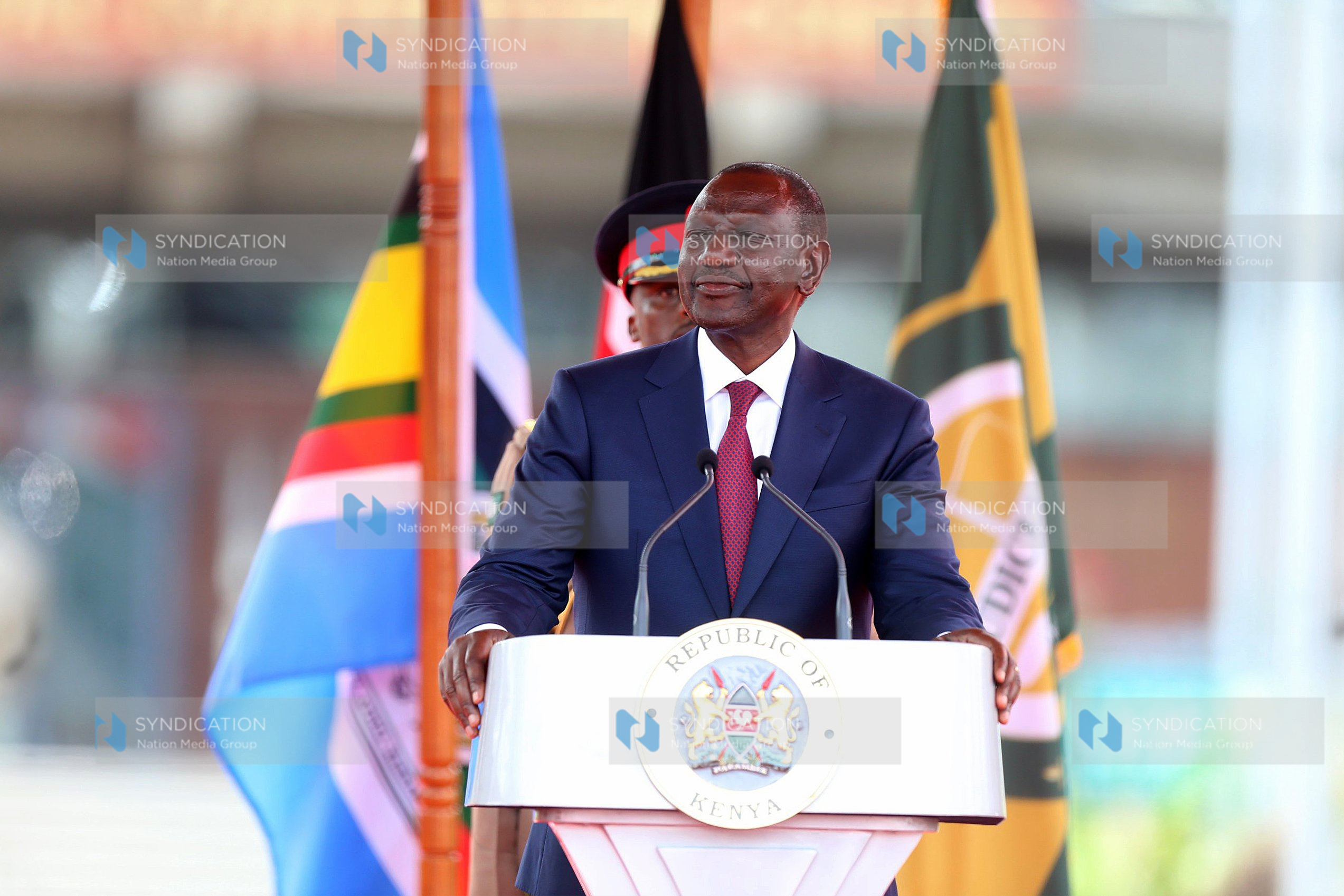 President William Ruto addresses the nation during Kithure Kindiki’s swearing-in as Deputy President of Kenya