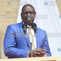 Deputy President William Ruto address believers at Nyayo National stadium