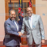 President Uhuru Kenyatta with H.E. Hassan Sheikh Mohamoud President of the Federal Republic of Somalia