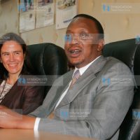 Finance Minister Uhuru Kenyatta with Sweden’s Ambassador to Kenya Anna Brandt