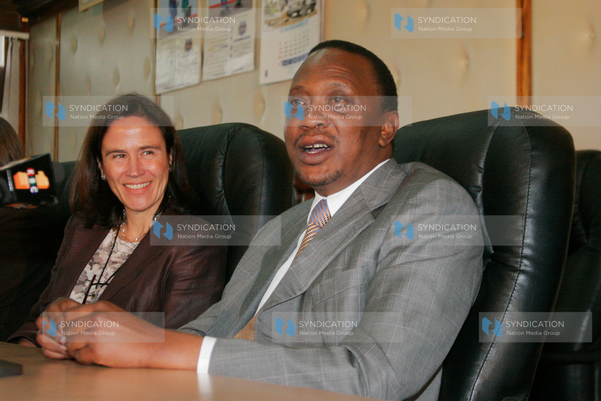 Finance Minister Uhuru Kenyatta with Sweden’s Ambassador to Kenya Anna Brandt