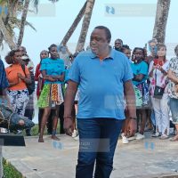Former President Uhuru Kenyatta during the awards ceremony of the Diani Ngalawa Regatta Festival