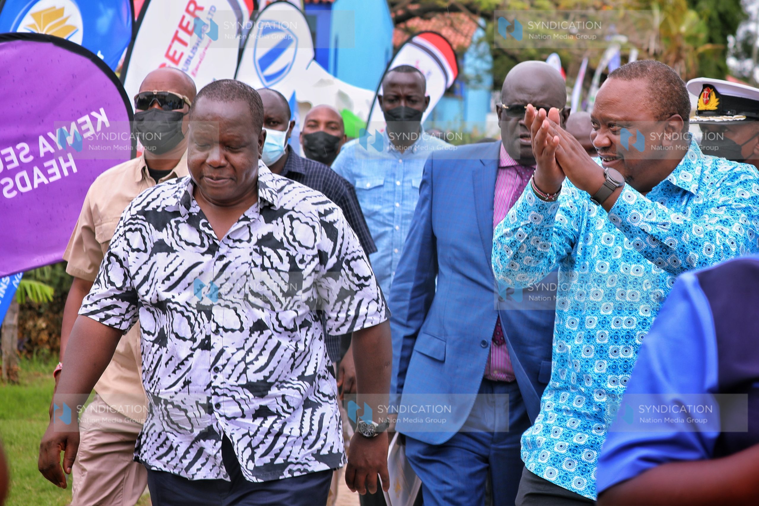 President Uhuru Kenyatta interacts with Interior CS Dr. Fred Matiang’i