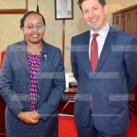 Devolution and Planning Cabinet Secretary Anne Waiguru welcomes British Ambassador Christian Turner