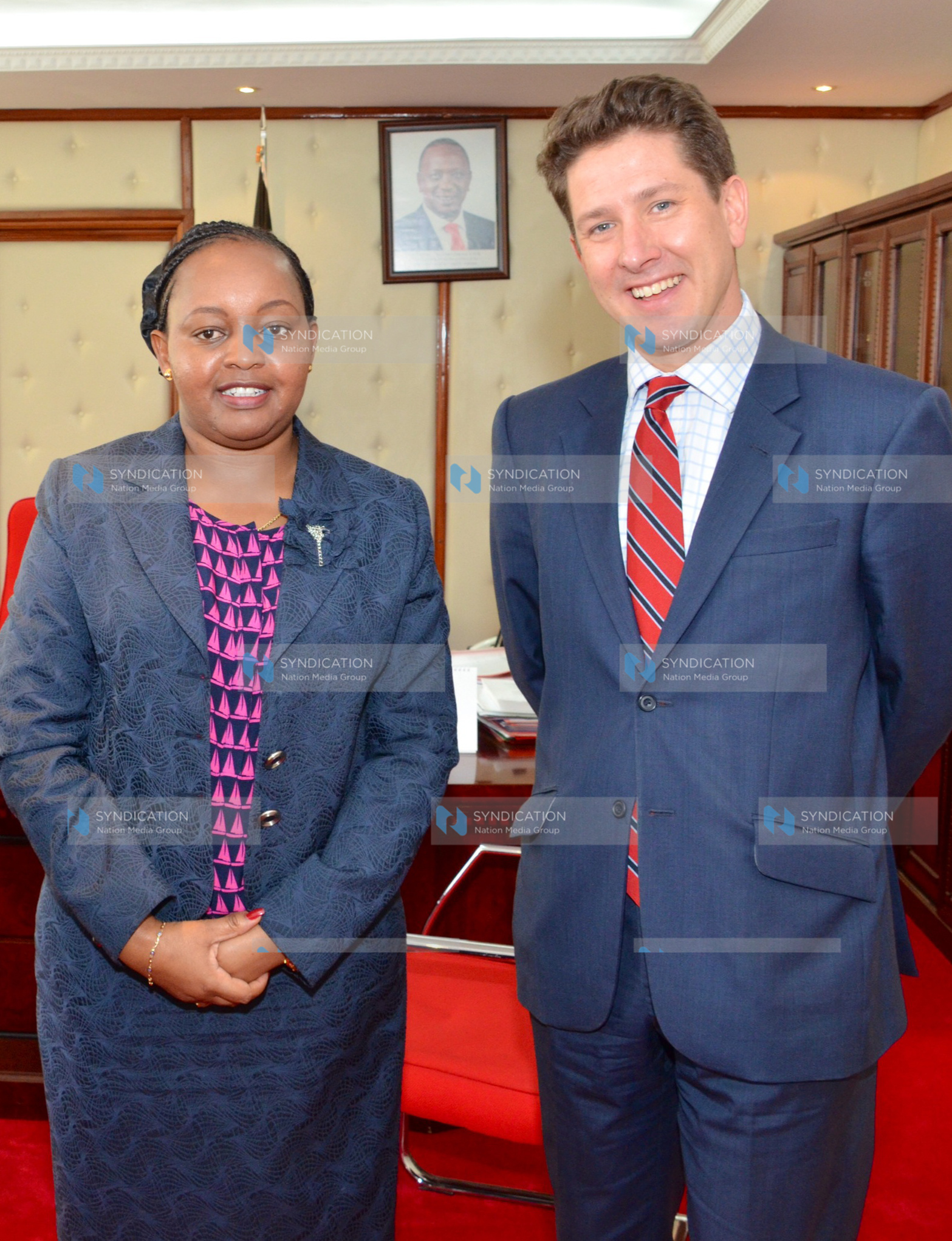 Devolution and Planning Cabinet Secretary Anne Waiguru welcomes British Ambassador Christian Turner
