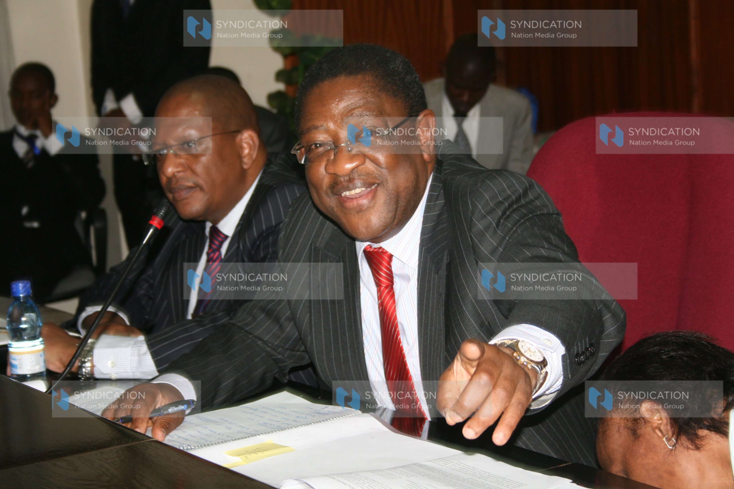 Attorney General Amos Wako accompanied by Director of Public Prosecutions Keriako Ole Topiko
