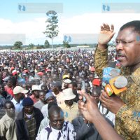 Foreign Affairs Minister Moses Wetangula addresses members of the public
