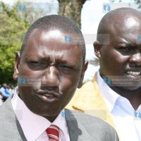 Agriculture Minister William Ruto accompanied by Wareng County Council Chairman Paul Kiprop