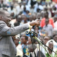 Higher Educating Minister William Ruto addresses members of the public