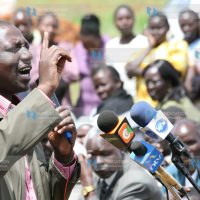 Higher Education Minister William Ruto addresses faithful