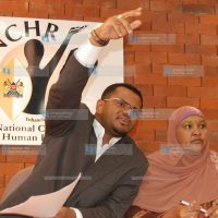 Hassan Omar, left, a Kenya National Commission on Human Rights commissioner