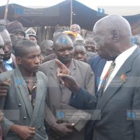 Former President Daniel Arap Moi speaks to Keringet youth in Kuresoi Constituency