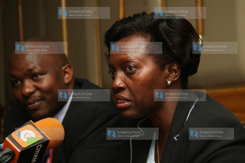 Minister for justice and constitutional affairs Martha Karua and Okong'o Omogeni LSK chairman