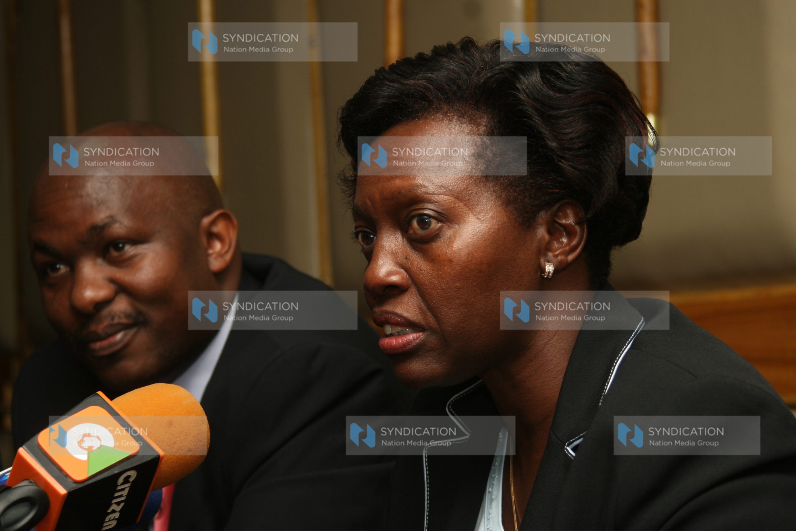 Minister for justice and constitutional affairs Martha Karua and Okong’o Omogeni LSK chairman