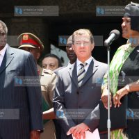 President Mwai Kibaki, Jaher Hamza Ambassador Egypt listens to Naomi Shabana Minister for Special Programme