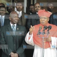 Cardinal John Njue addresses faithfuls