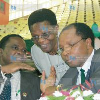 KNUT acting chairman George Wesonga, secretary general Francis Ng'ang'a and official Margaret Odera
