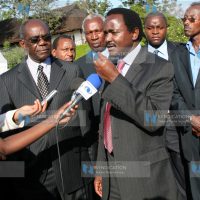 Vice President Kalonzo Musyoka addresses the press outside Safari Park Hotel