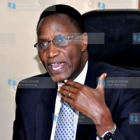 Jacob Kaimenyi speaks during the inauguration of the board