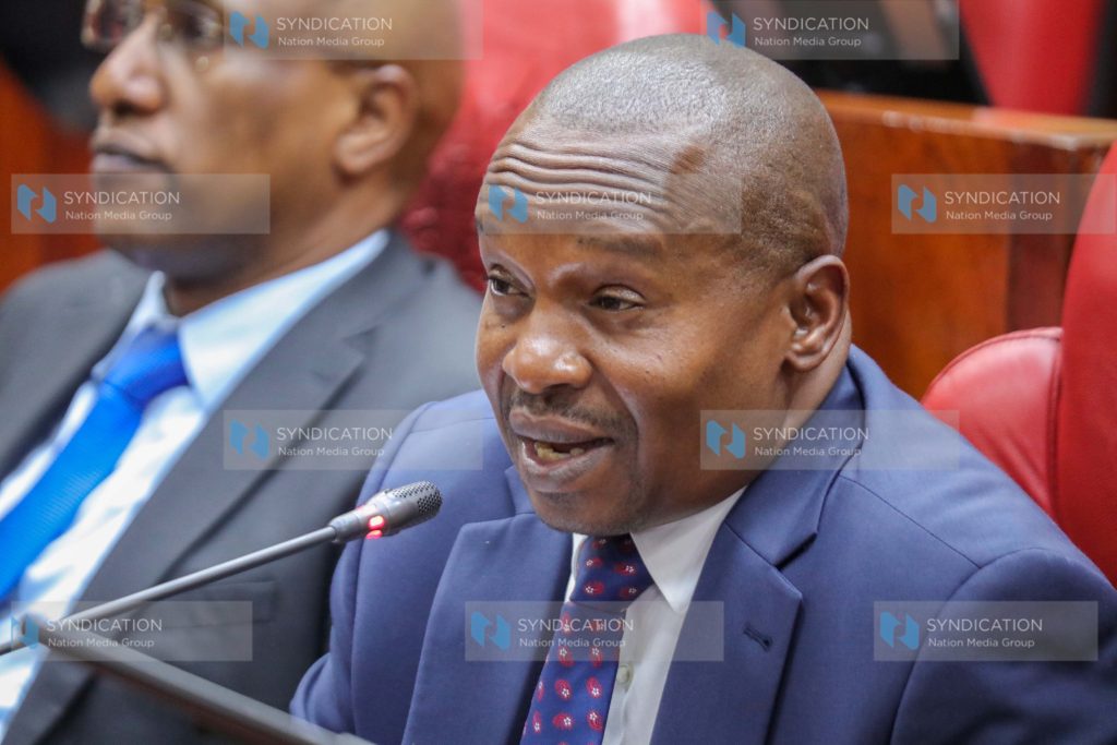Kithure Kindiki before the departmental Committee