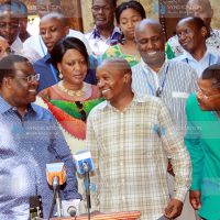 A press conference at Serena Beach Hotel in Mombasa