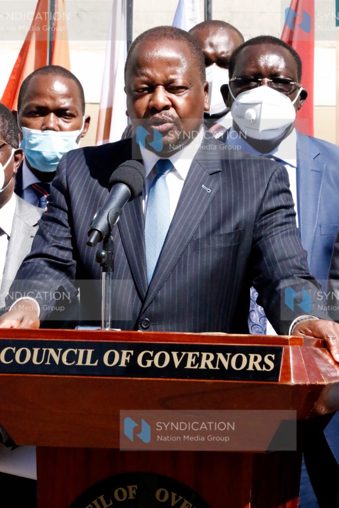 Mutahi Kagwe briefs media on the rollout of the Covid-19 vaccine to counties