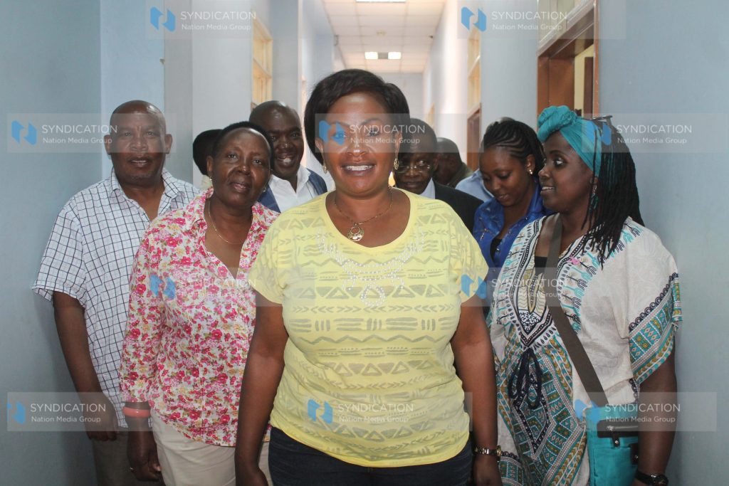 Ms. Wavinya Ndeti leaving Milimani Law courts