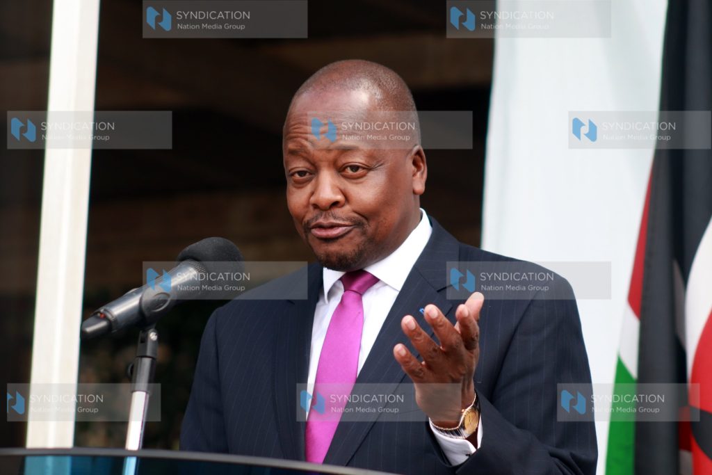 Mutahi Kagwe during the press conference