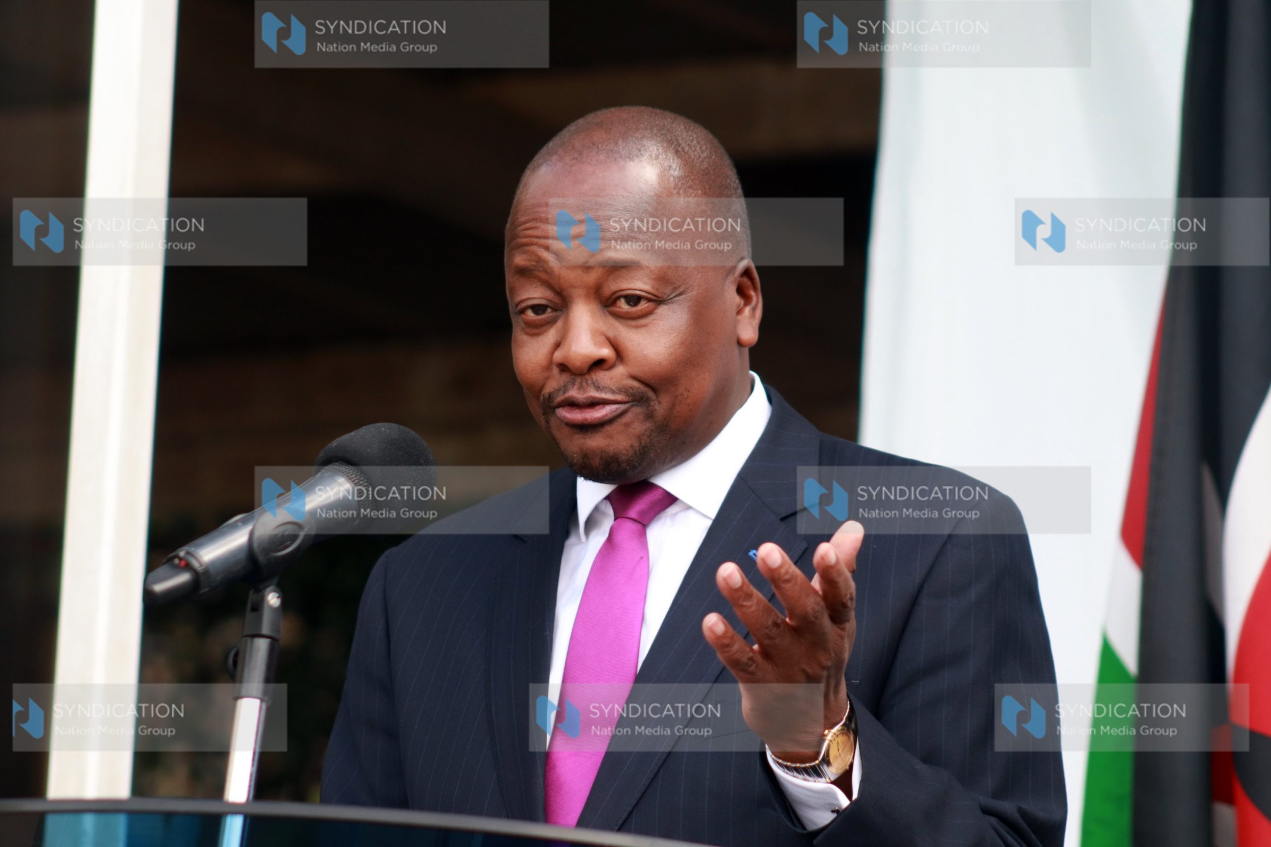 Mutahi Kagwe during the press conference