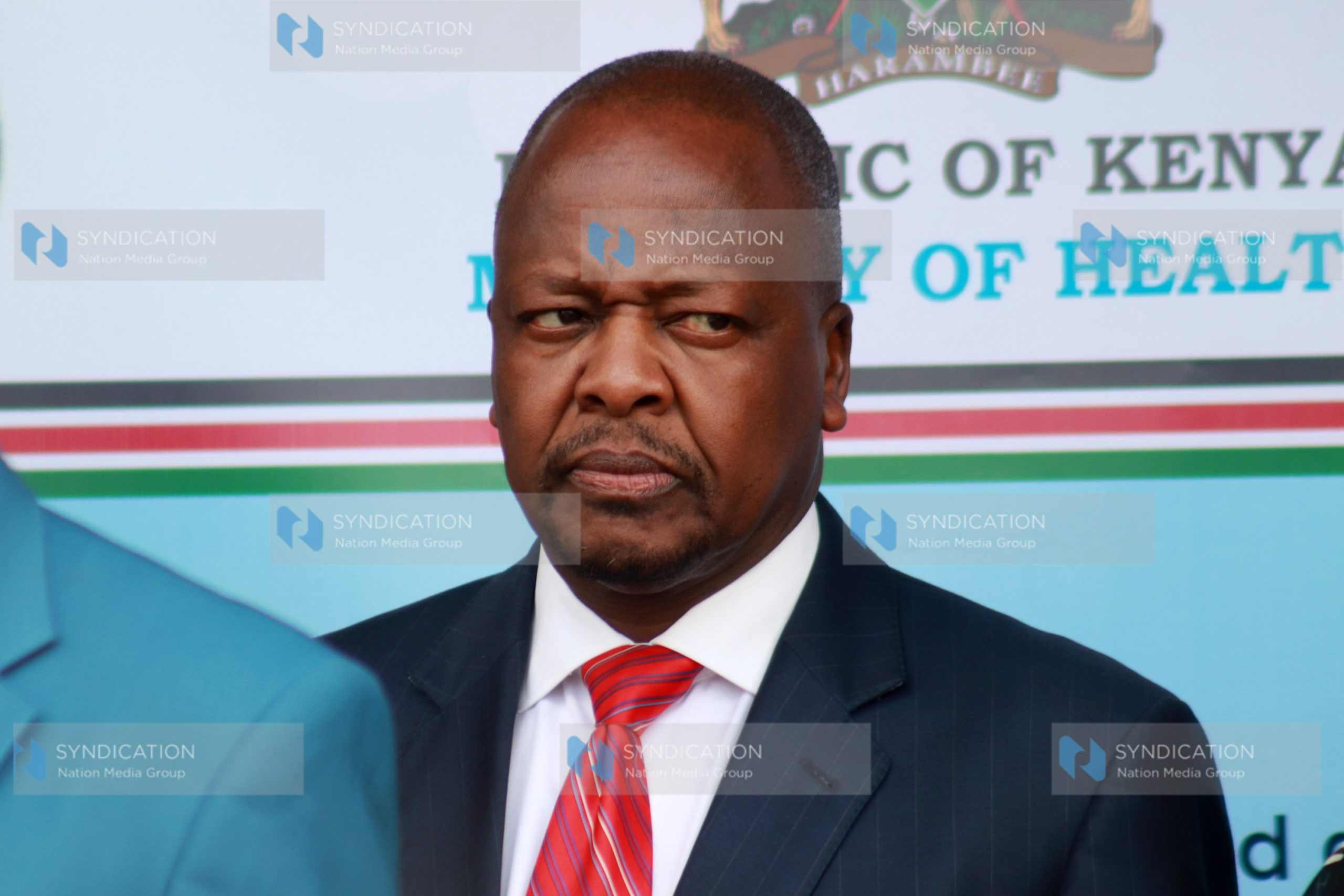 Mutahi Kagwe addressing the Media at Afya House