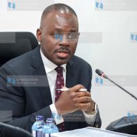 The Senate County Public Accounts Committee Chairperson Moses Kajwang’ at Bunge Tower