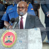 Dr. Raymond Omollo, briefs media