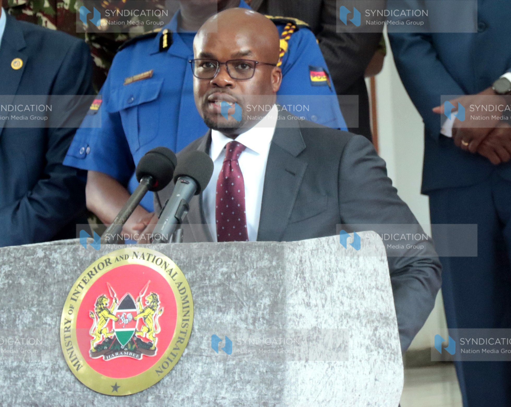 Dr. Raymond Omollo, briefs media