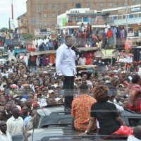 Jubilee Presidential candidate Uhuru Kenyatta campaigns at Githurai 45